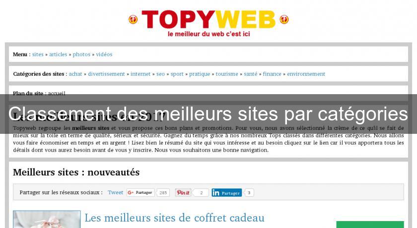 Classement des meilleurs sites par catégories Classement des meilleurs sites par catégories