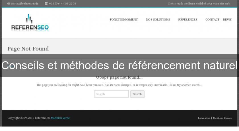 Conseils et méthodes de référencement naturel Conseils et méthodes de référencement naturel