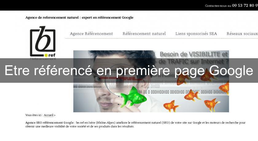 Etre référencé en première page Google Etre référencé en première page Google
