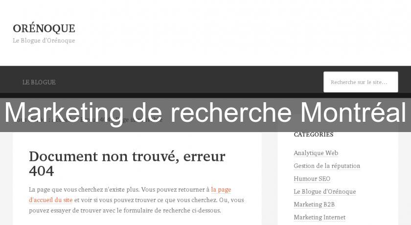 Marketing de recherche Montréal Marketing de recherche Montréal