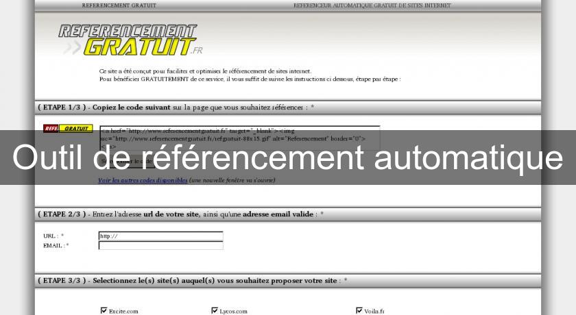 Outil de référencement automatique Outil de référencement automatique