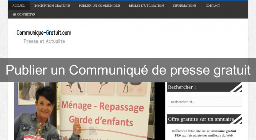 Publier un Communiqué de presse gratuit Publier un Communiqué de presse gratuit
