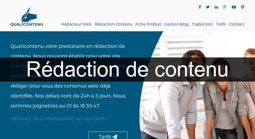 Rédaction de contenu Rédaction de contenu