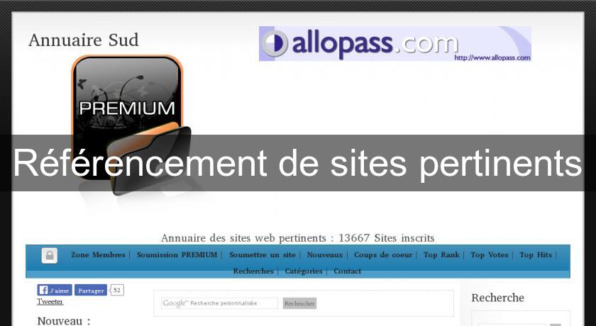 Référencement de sites pertinents Référencement de sites pertinents