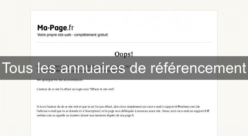 Tous les annuaires de référencement Tous les annuaires de référencement