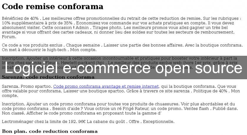 Logiciel e-commerce open source Logiciel e-commerce open source