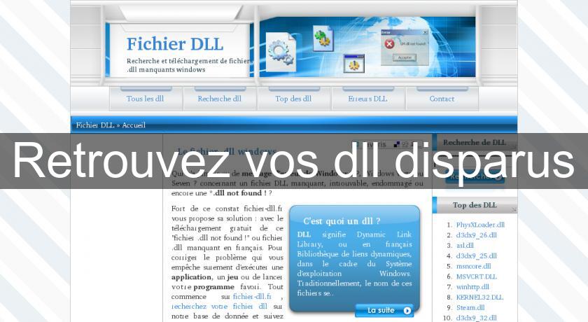 Retrouvez vos dll disparus Retrouvez vos dll disparus