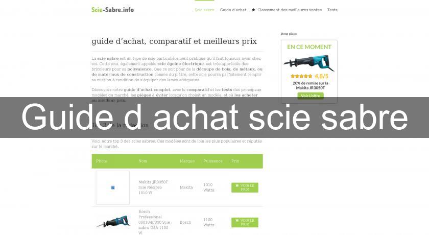 Guide d'achat scie sabre Guide d'achat scie sabre