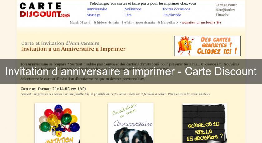 Invitation d'anniversaire a imprimer - Carte Discount Invitation d'anniversaire a imprimer - Carte Discount