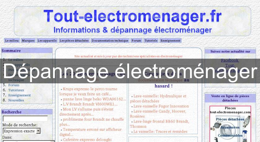 Dépannage électroménager Dépannage électroménager
