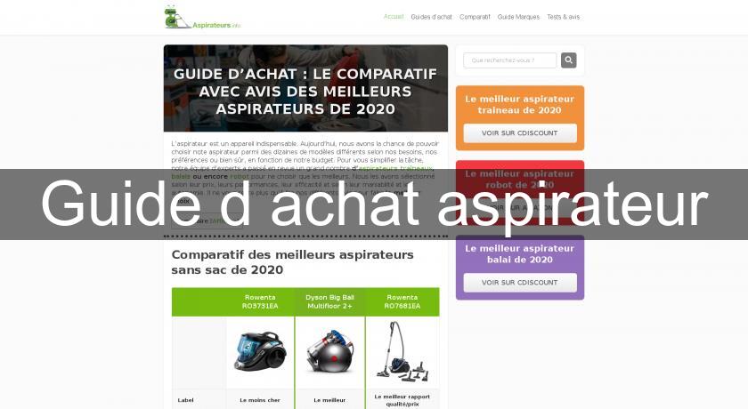 Guide d'achat aspirateur Guide d'achat aspirateur