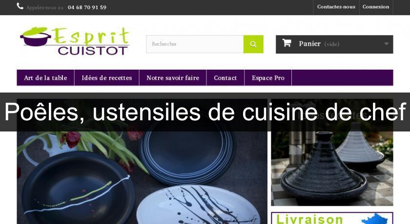 Poêles, ustensiles de cuisine de chef Poêles, ustensiles de cuisine de chef