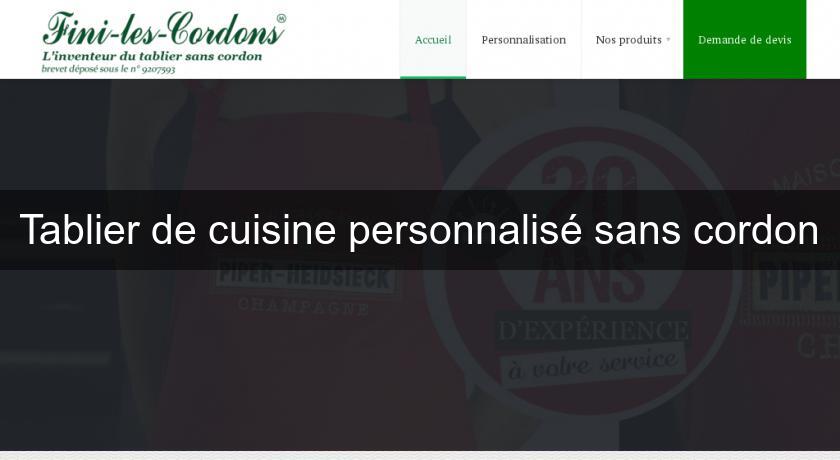 Tablier de cuisine personnalisé sans cordon Tablier de cuisine personnalisé sans cordon
