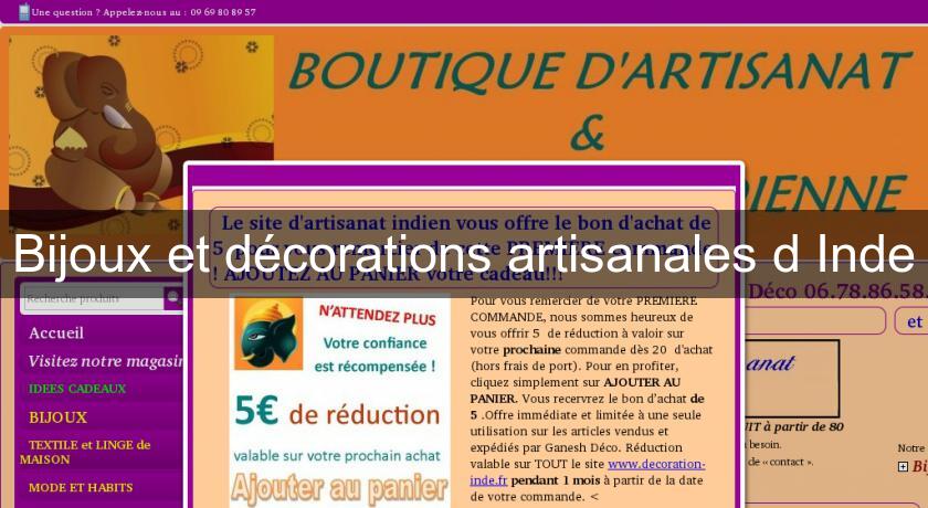 Bijoux et décorations artisanales d'Inde Bijoux et décorations artisanales d'Inde