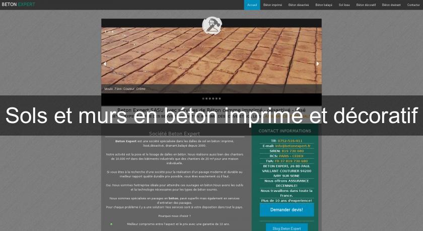 Sols et murs en béton imprimé et décoratif Sols et murs en béton imprimé et décoratif