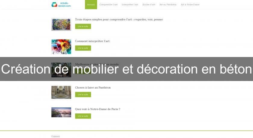 Création de mobilier et décoration en béton Création de mobilier et décoration en béton