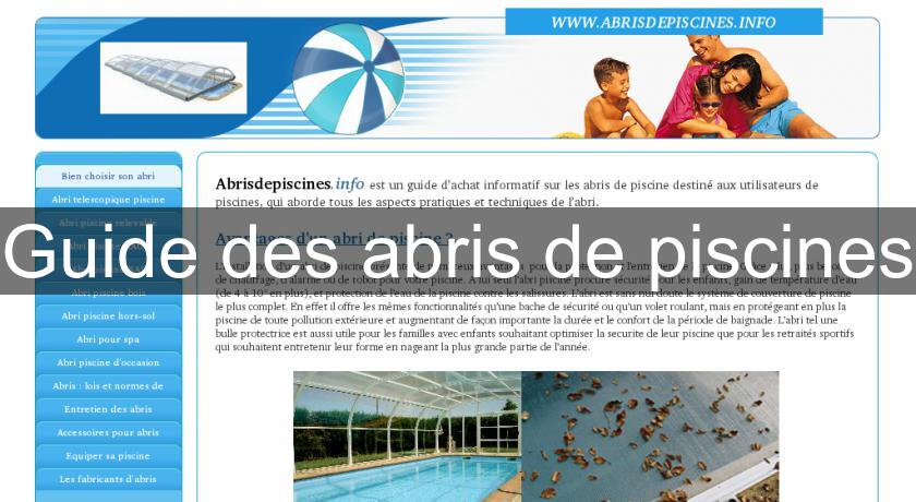 Guide des abris de piscines Guide des abris de piscines