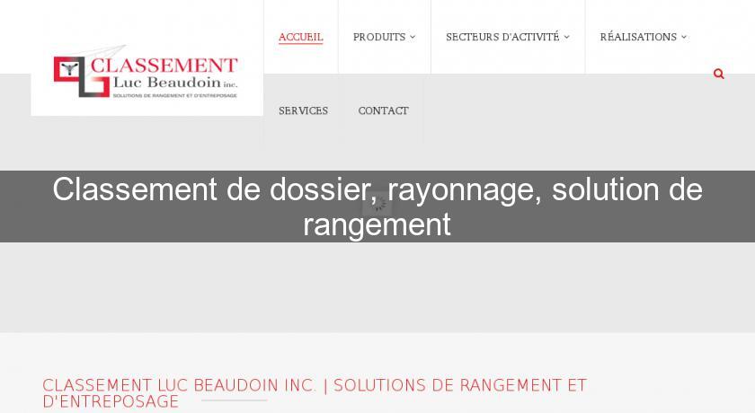 Classement de dossier, rayonnage, solution de rangement Classement de dossier, rayonnage, solution de rangement