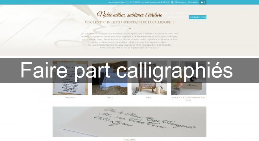 Faire part calligraphiés Faire part calligraphiés