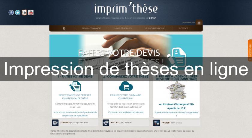 Impression de thèses en ligne Impression de thèses en ligne