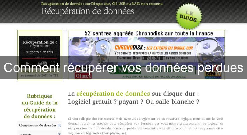 Comment récupérer vos données perdues Comment récupérer vos données perdues