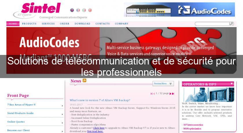 Solutions de télécommunication et de sécurité pour les professionnels Solutions de télécommunication et de sécurité pour les professionnels