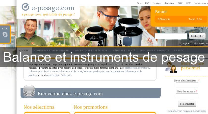 Balance et instruments de pesage Balance et instruments de pesage
