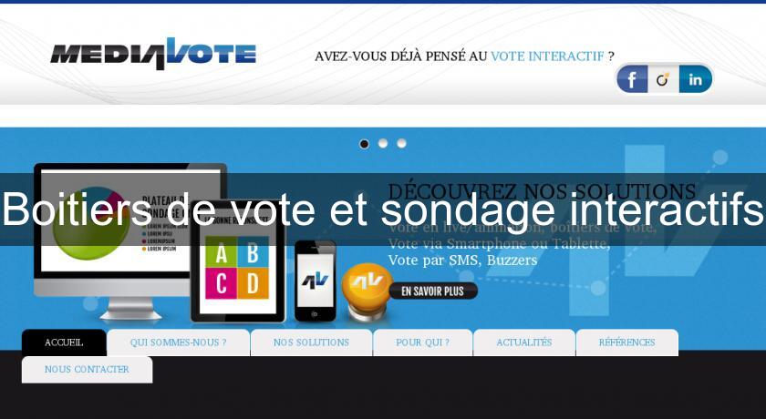 Boitiers de vote et sondage interactifs Boitiers de vote et sondage interactifs