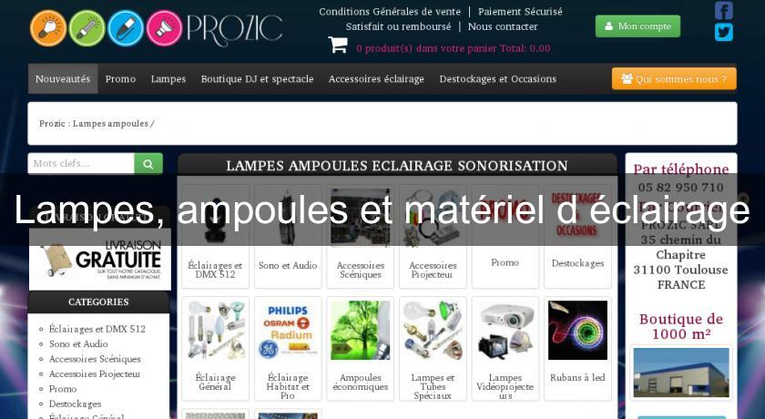 Lampes, ampoules et matériel d'éclairage Lampes, ampoules et matériel d'éclairage