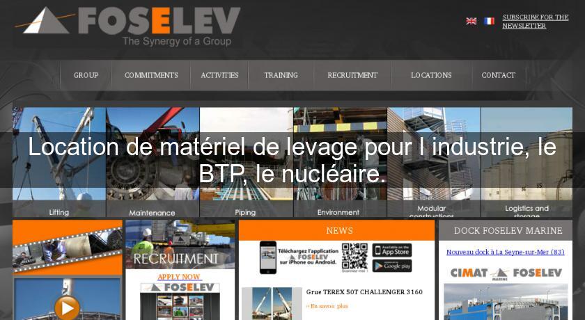 Location de matériel de levage pour l'industrie, le BTP, le nucléaire. Location de matériel de levage pour l'industrie, le BTP, le nucléaire.