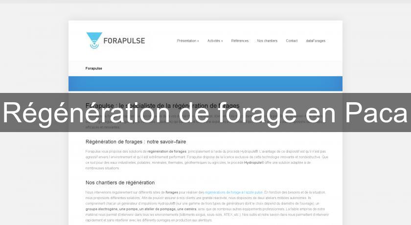 Régénération de forage en Paca Régénération de forage en Paca