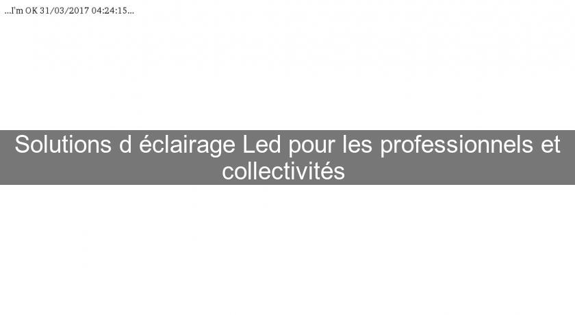 Solutions d'éclairage Led pour les professionnels et collectivités Solutions d'éclairage Led pour les professionnels et collectivités