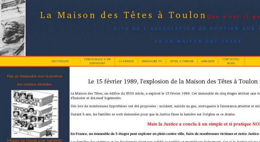 Association des Victimes de la Maison des Têtes à Toulon Association des Victimes de la Maison des Têtes à Toulon