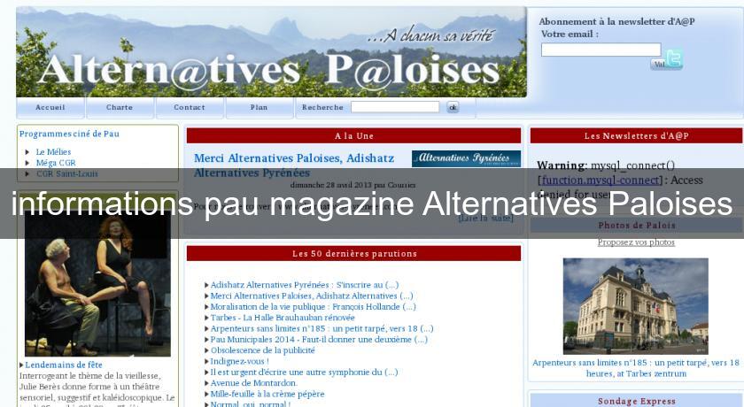 informations pau magazine Alternatives Paloises informations pau magazine Alternatives Paloises