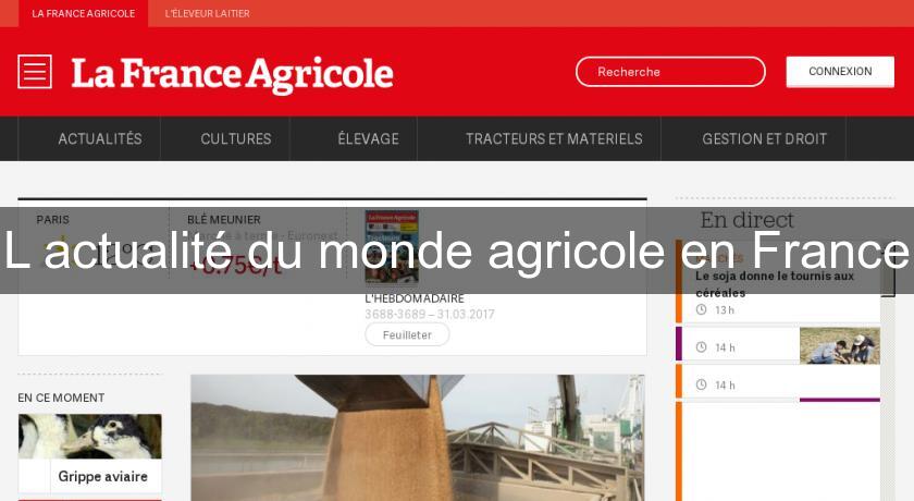 L'actualité du monde agricole en France L'actualité du monde agricole en France