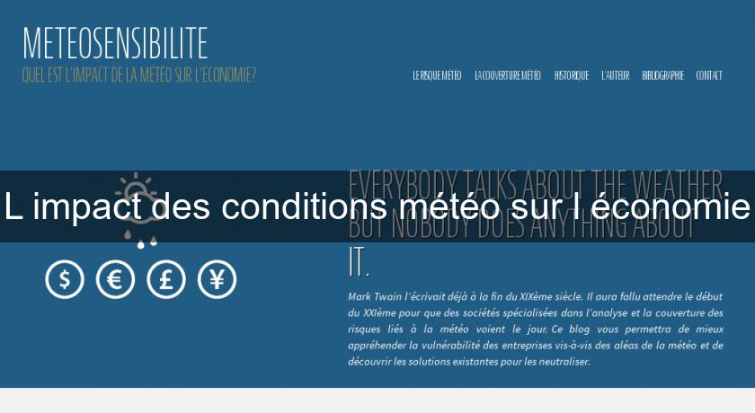 L'impact des conditions météo sur l'économie L'impact des conditions météo sur l'économie