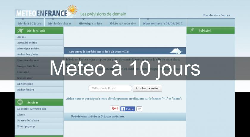 Meteo à 10 jours Meteo à 10 jours