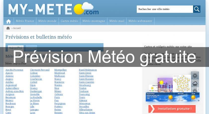 Prévision Météo gratuite Prévision Météo gratuite