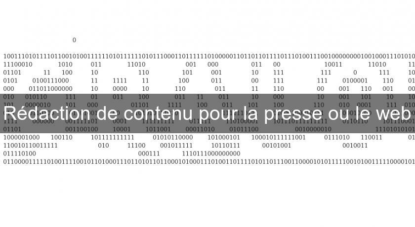 Rédaction de contenu pour la presse ou le web Rédaction de contenu pour la presse ou le web