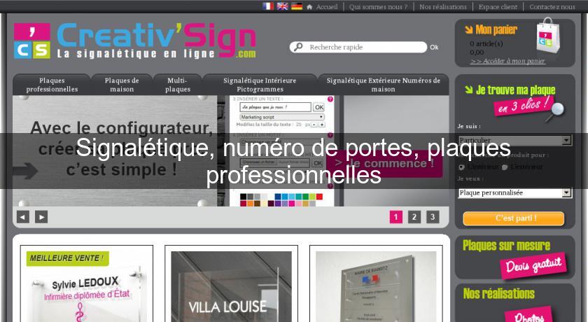 Signalétique, numéro de portes, plaques professionnelles Signalétique, numéro de portes, plaques professionnelles