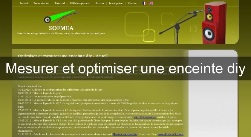 Mesurer et optimiser une enceinte diy Mesurer et optimiser une enceinte diy