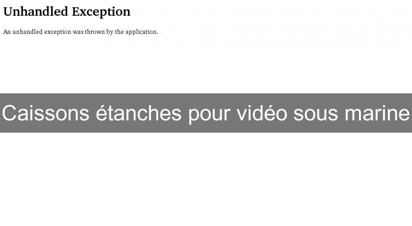 Caissons étanches pour vidéo sous marine Caissons étanches pour vidéo sous marine