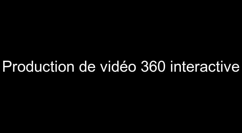 Production de vidéo 360 interactive Production de vidéo 360 interactive