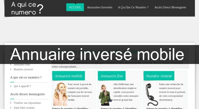 Annuaire inversé mobile Annuaire inversé mobile