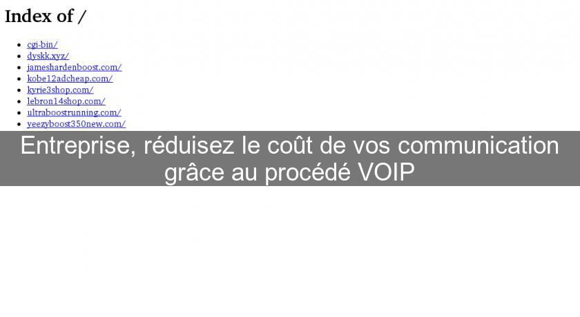 Entreprise, réduisez le coût de vos communication grâce au procédé VOIP Entreprise, réduisez le coût de vos communication grâce au procédé VOIP
