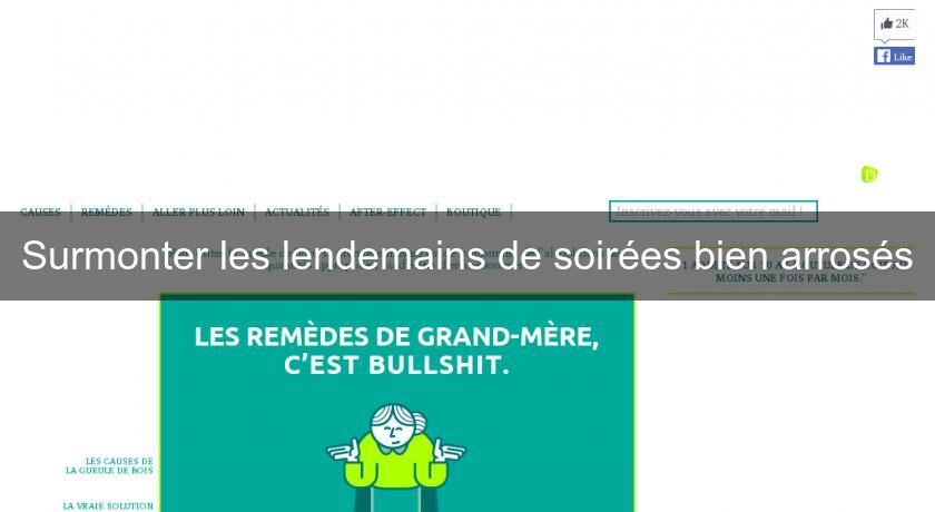 Surmonter les lendemains de soirées bien arrosés Surmonter les lendemains de soirées bien arrosés