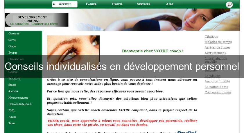 Conseils individualisés en développement personnel Conseils individualisés en développement personnel