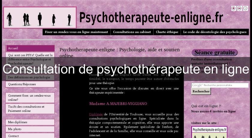 Consultation de psychothérapeute en ligne Consultation de psychothérapeute en ligne