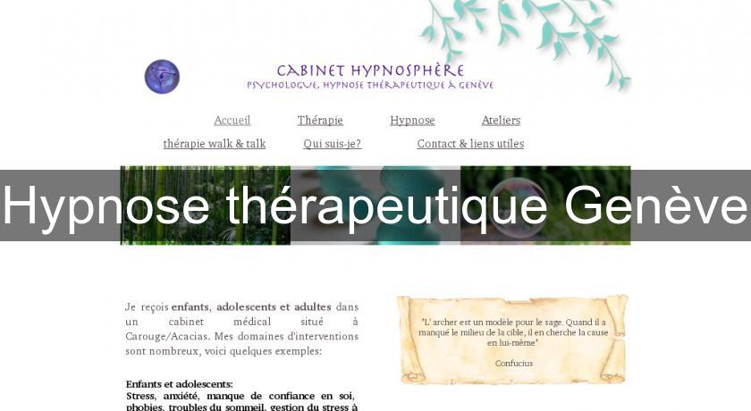 Hypnose thérapeutique Genève Hypnose thérapeutique Genève