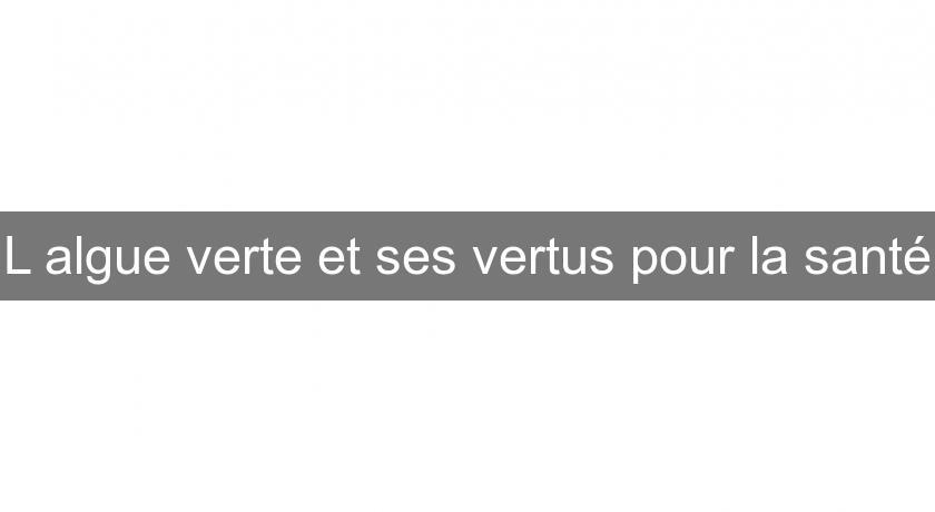 L'algue verte et ses vertus pour la santé L'algue verte et ses vertus pour la santé